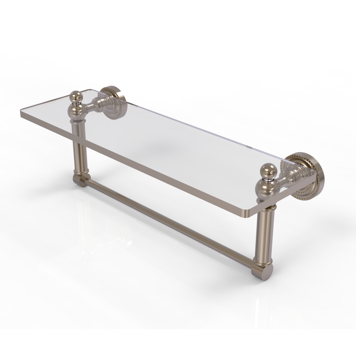 Picture of Allied Brass DT-1TB-16-PEW 16 in. Dottingham Glass Vanity Shelf with Integrated Towel Bar, Antique Pewter