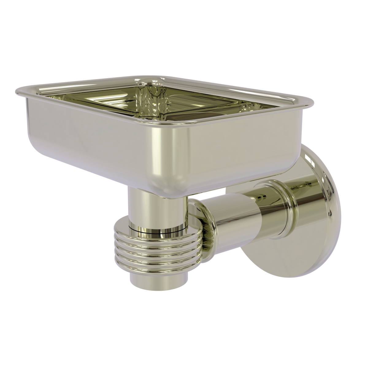 Picture of Allied Brass 2032G-PNI Continental Collection Wall Mounted Soap Dish Holder with Groovy Accents&#44; Polished Nickel