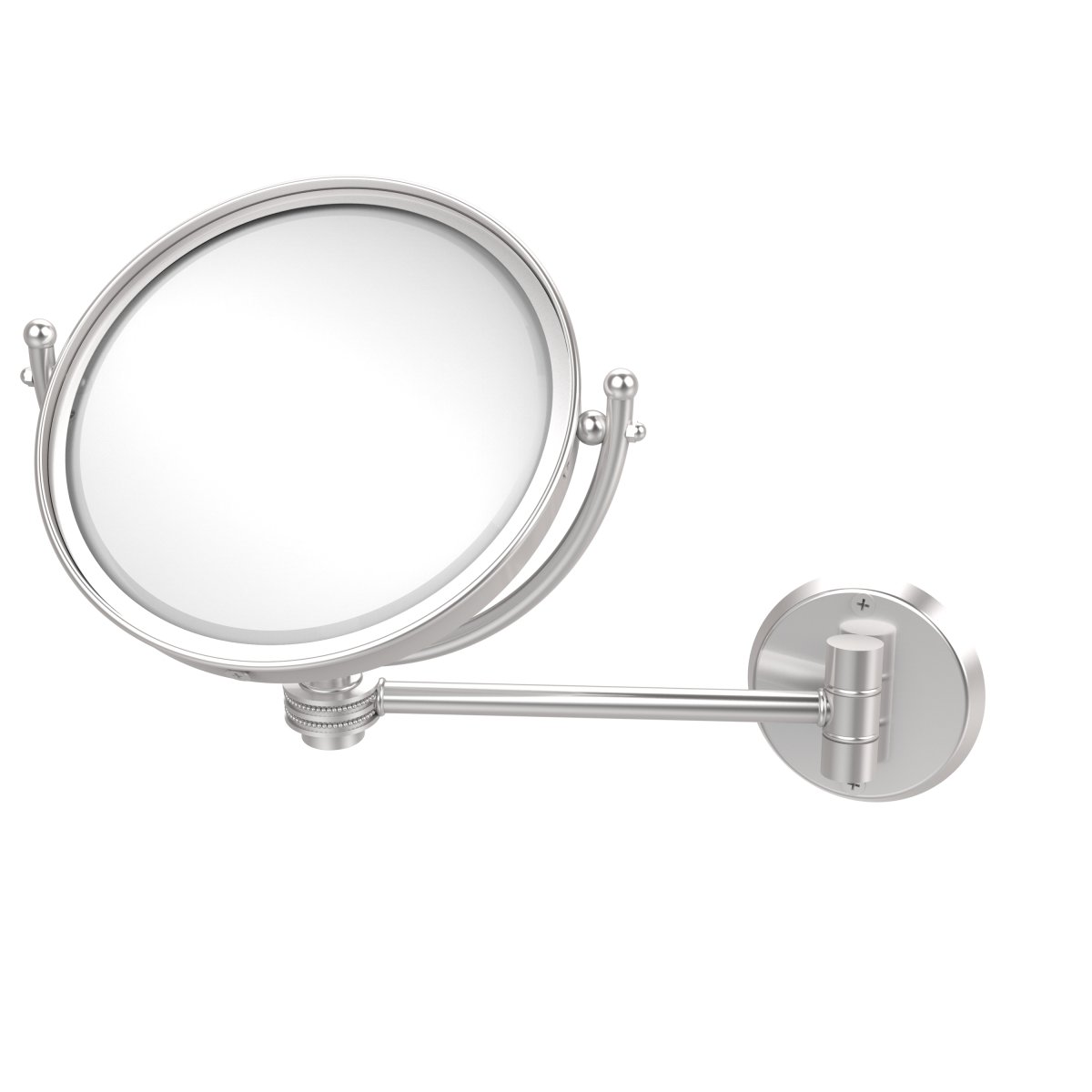 WM-5D-5X-SCH 8 in. Wall Mounted Make-Up Mirror 5X Magnification, Satin Chrome - 10 x 8 x 11 in -  Allied Brass, WM-5D/5X-SCH