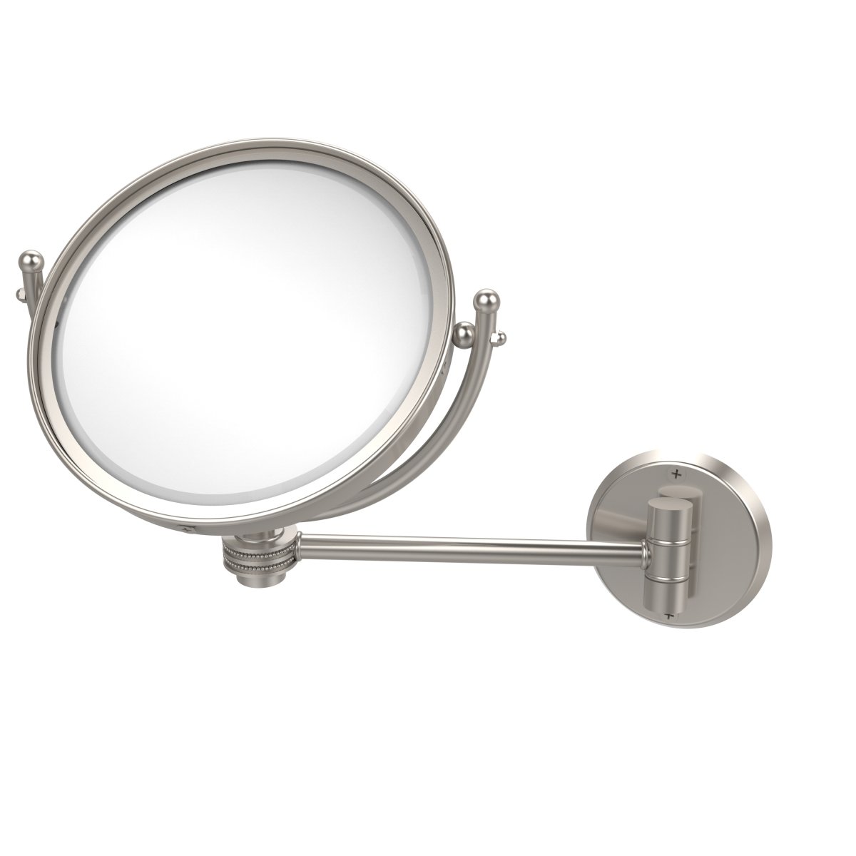 WM-5D-5X-SN 8 in. Wall Mounted Make-Up Mirror 5X Magnification, Satin Nickel - 10 x 8 x 11 in -  Allied Brass, WM-5D/5X-SN