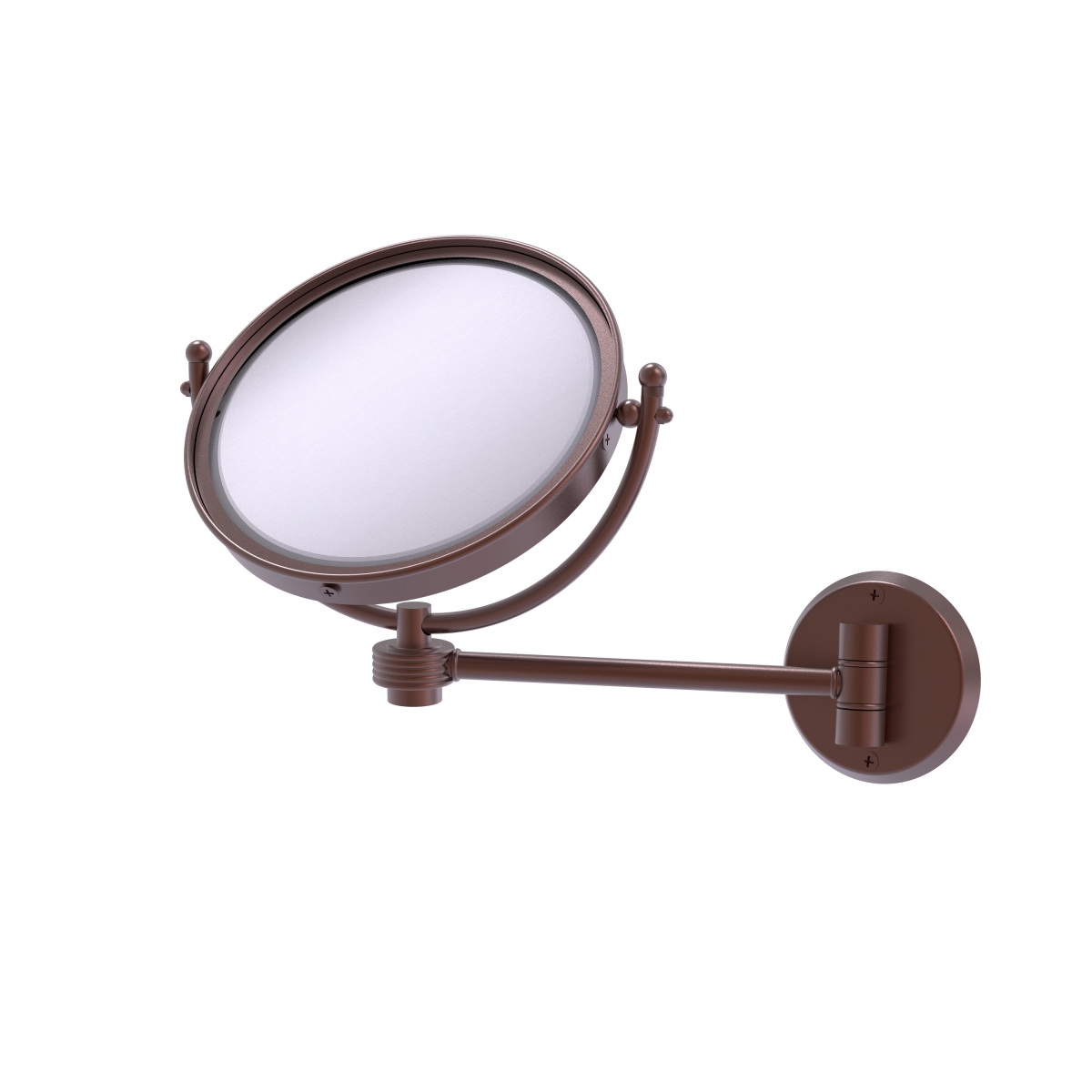 WM-5G-2X-CA 8 in. Wall Mounted Make-Up Mirror 2X Magnification, Antique Copper - 10 x 8 x 11 in -  Allied Brass, WM-5G/2X-CA