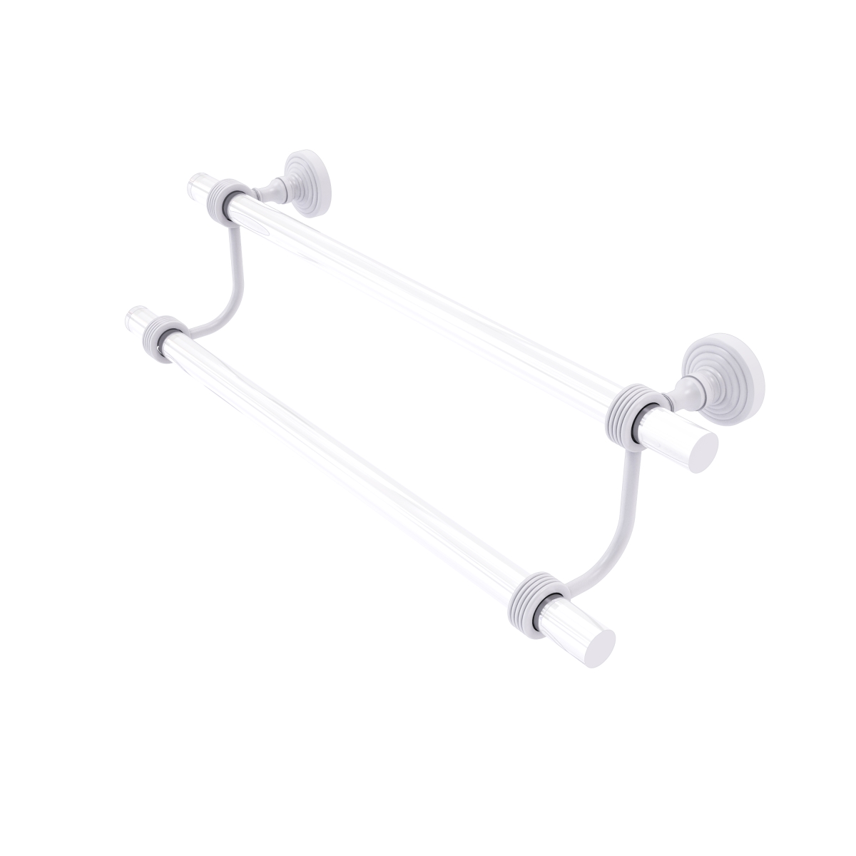 Picture of Allied Brass PG-72G-18-WHM 18 in. Pacific Grove Collection Double Towel Bar with Groovy Accents, Matte White