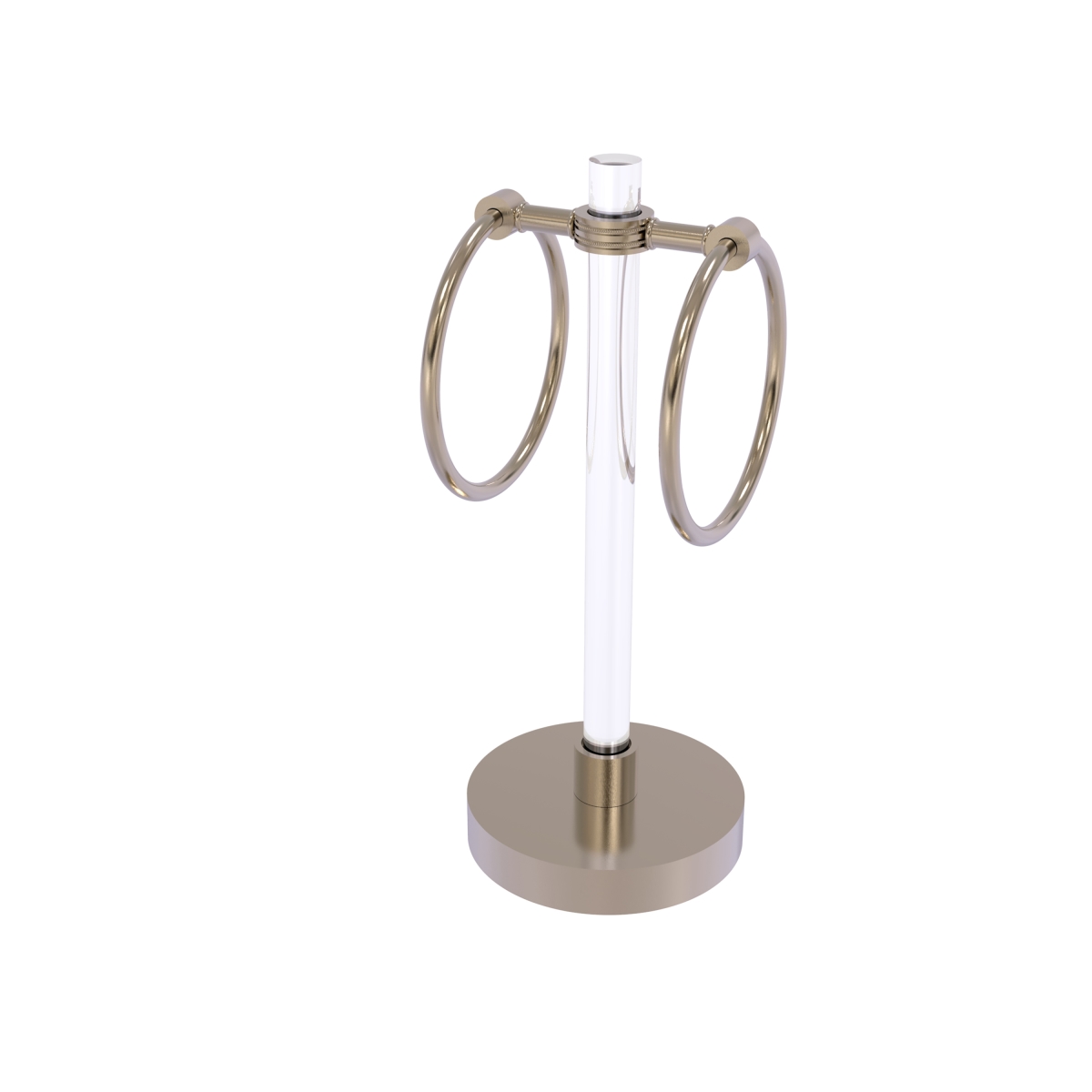 Picture of Allied Brass CV-GTRSD-10-PEW Clearview Collection Vanity Top Guest Towel Ring with Dotted Accents&#44; Antique Pewter