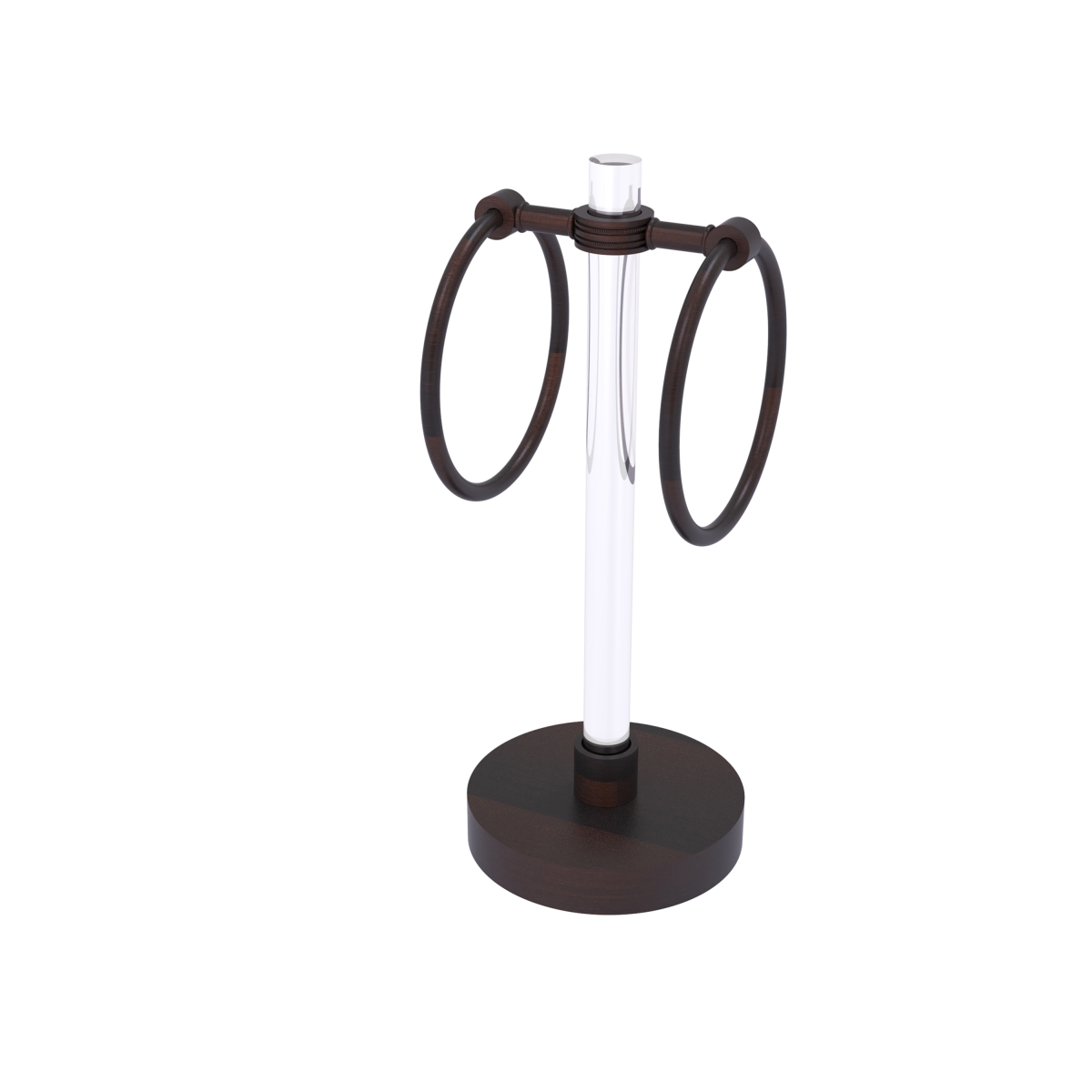 Picture of Allied Brass CV-GTRSD-10-VB Clearview Collection Vanity Top Guest Towel Ring with Dotted Accents&#44; Venetian Bronze