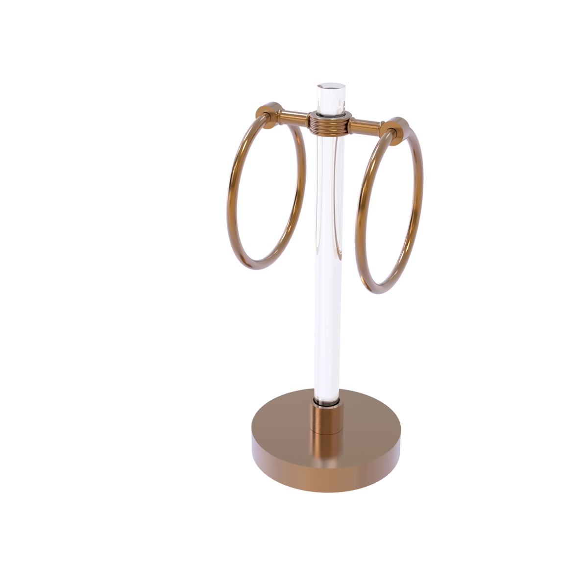 Picture of Allied Brass CV-GTRSG-10-BBR Clearview Collection Vanity Top Guest Towel Ring with Groovy Accents&#44; Brushed Bronze