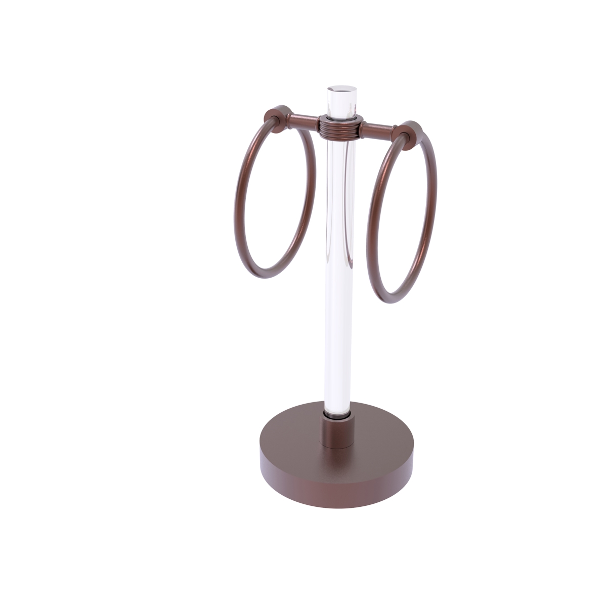 Picture of Allied Brass CV-GTRSG-10-CA Clearview Collection Vanity Top Guest Towel Ring with Groovy Accents&#44; Antique Copper
