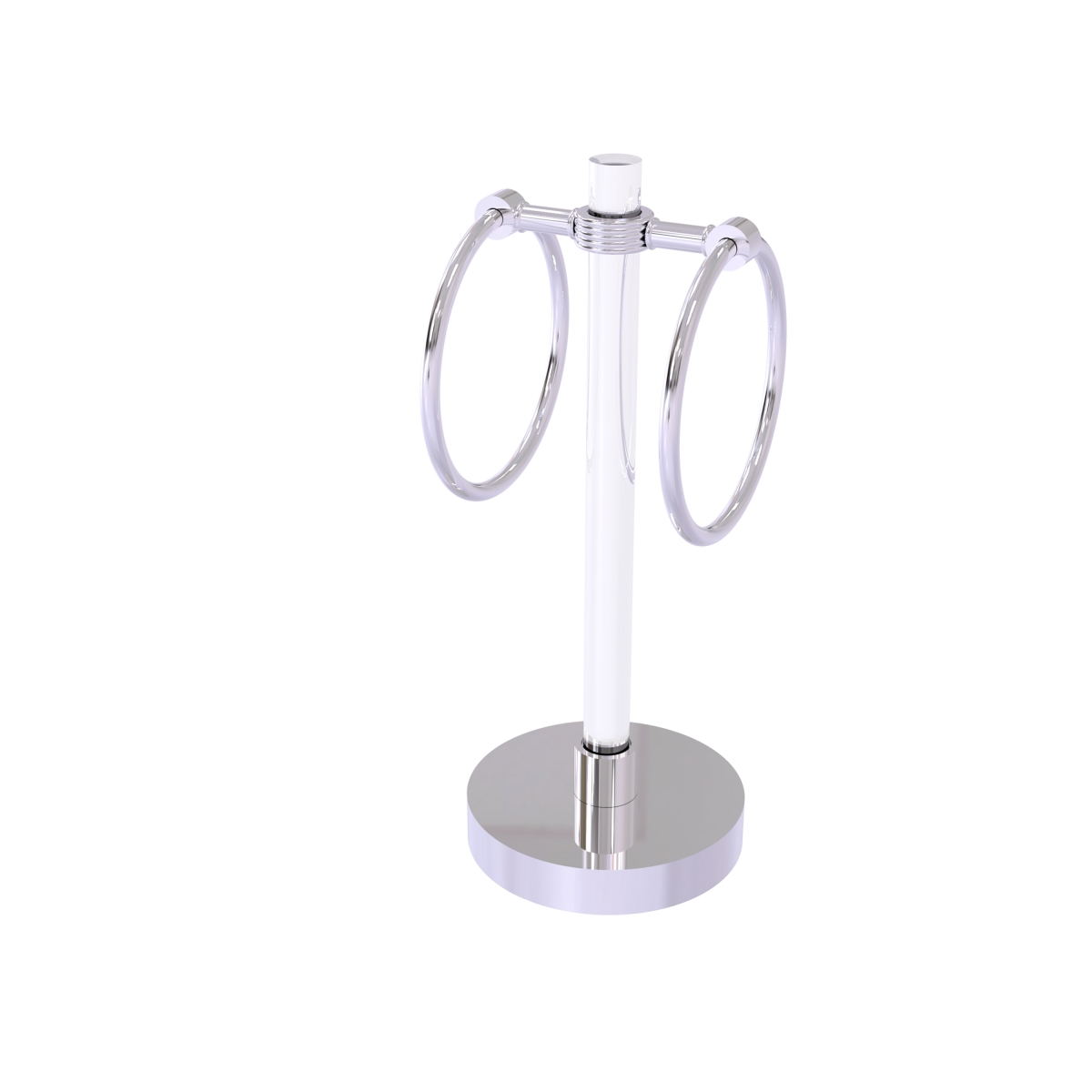 Picture of Allied Brass CV-GTRSG-10-PC Clearview Collection Vanity Top Guest Towel Ring with Groovy Accents&#44; Polished Chrome