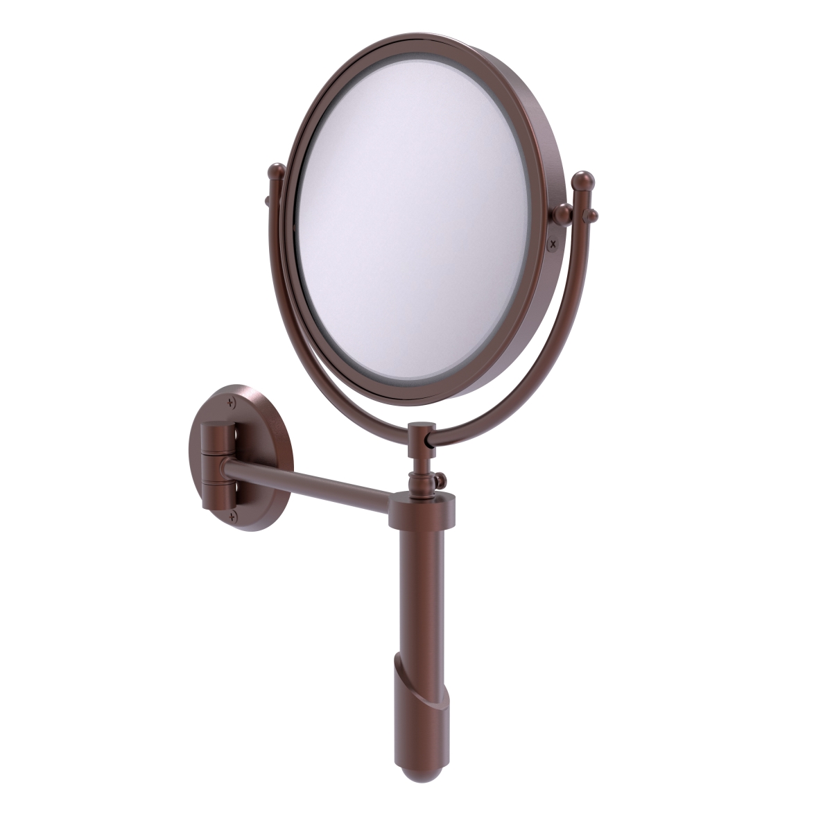 SHM-8-4X-CA 8 in. dia. Soho Collection Wall Mounted Make-Up Mirror with 4X Magnification, Antique Copper -  Allied Brass, SHM-8/4X-CA