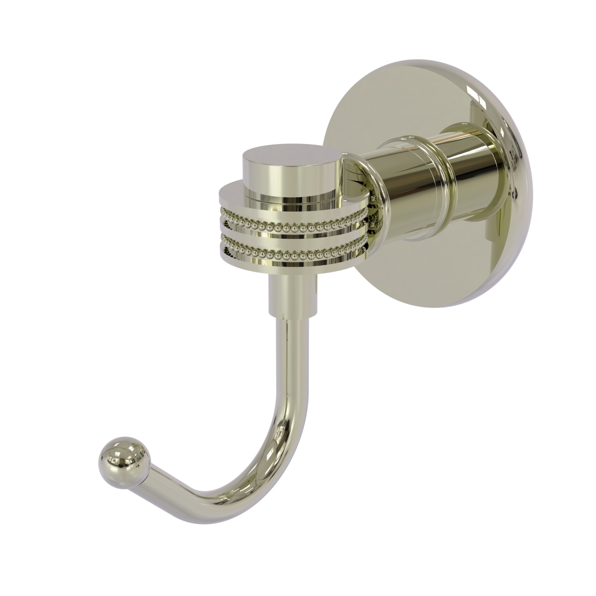 Picture of Allied Brass 2020D-PNI Continental Collection Robe Hook with Dotted Accents, Polished Nickel