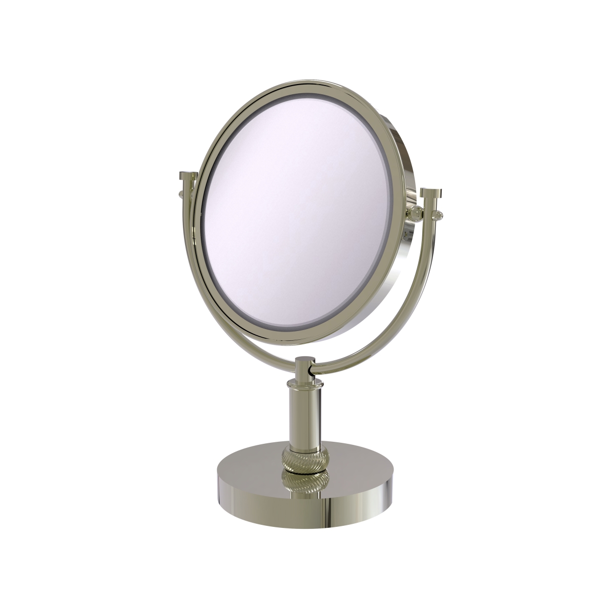 DM-4T-2X-PNI 8 in. Vanity Top Make-Up Mirror 2X Magnification, Polished Nickel - 15 x 8 x 8 in -  Allied Brass, DM-4T/2X-PNI