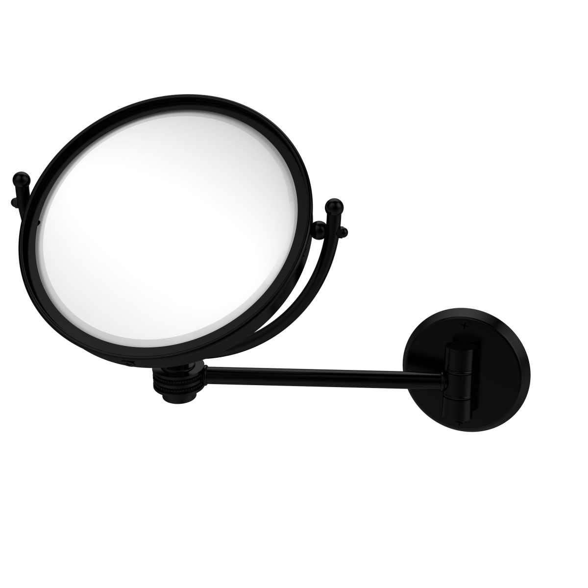 WM-5D-3X-BKM 8 in. Dotted Style Wall Mounted Make-Up Mirror 3X Magnification, Matte Black -  Allied Brass, WM-5D/3X-BKM