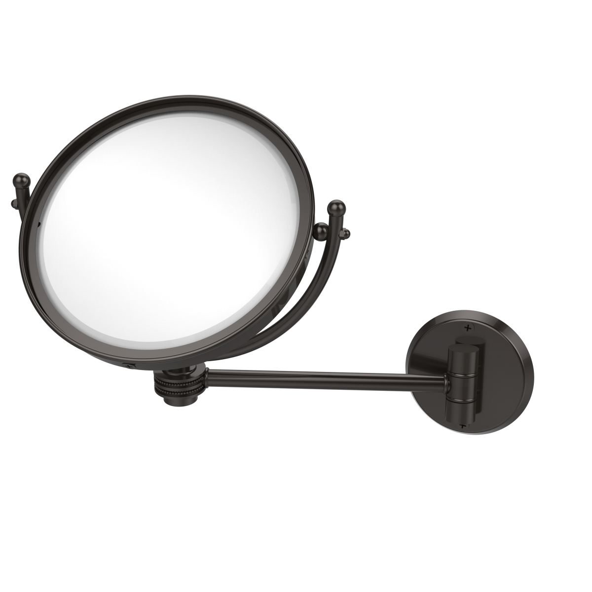 WM-5D-3X-ORB 8 in. Dotted Style Wall Mounted Make-Up Mirror 3X Magnification, Oil Rubbed Bronze -  Allied Brass, WM-5D/3X-ORB