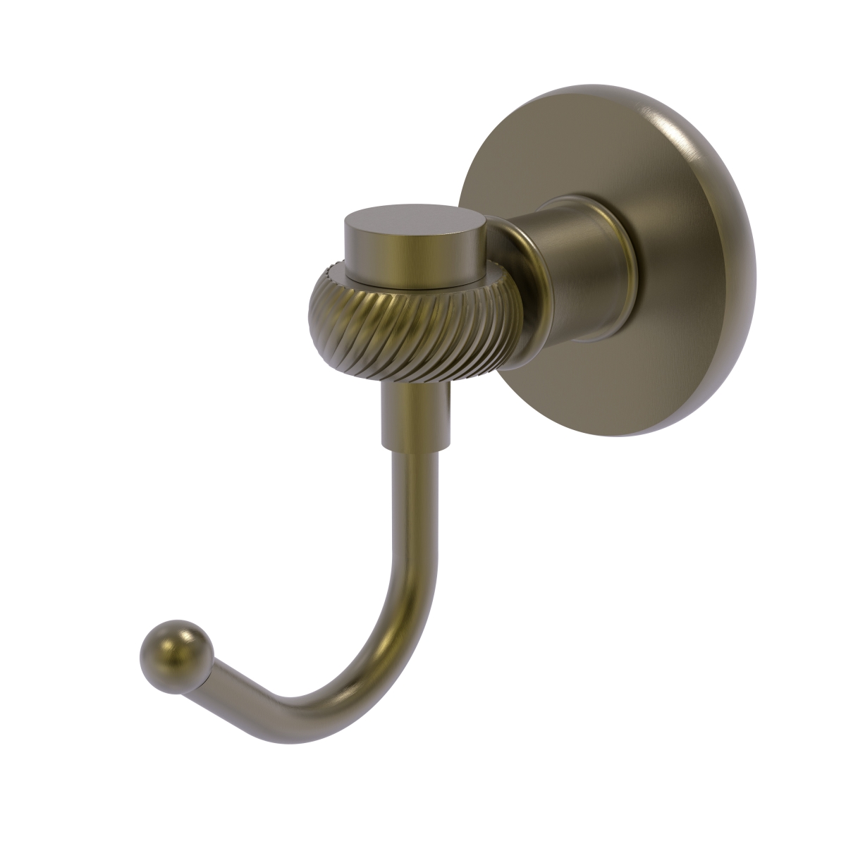 Picture of Allied Brass 2020T-ABR Continental Collection Robe Hook with Twist Accents, Antique Brass