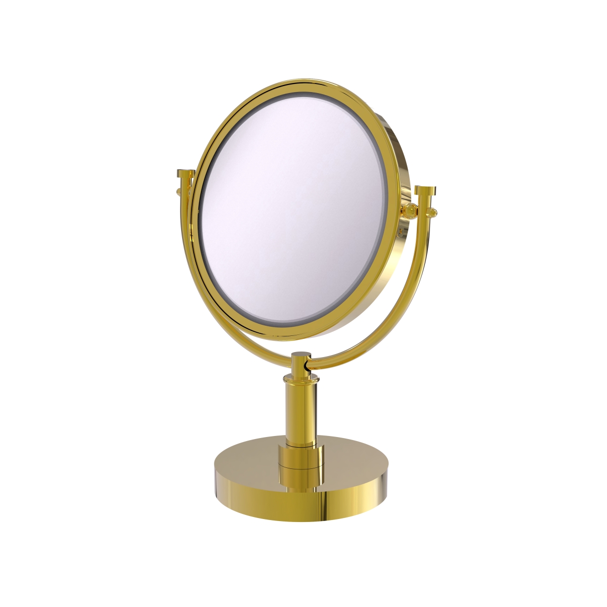 Picture of Allied Brass DM-4-4X-UNL 8 in. Vanity Top Make-Up Mirror 4X Magnification, Unlacquered Brass