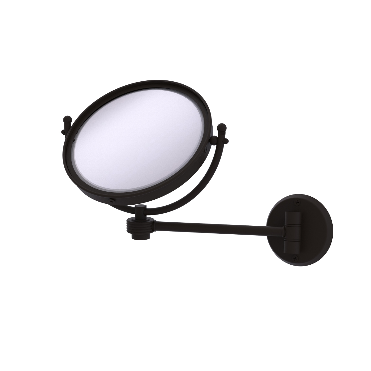 WM-5G-2X-ORB 8 in. Groovy Style Wall Mounted Make-Up Mirror 2X Magnification, Oil Rubbed Bronze -  Allied Brass, WM-5G/2X-ORB