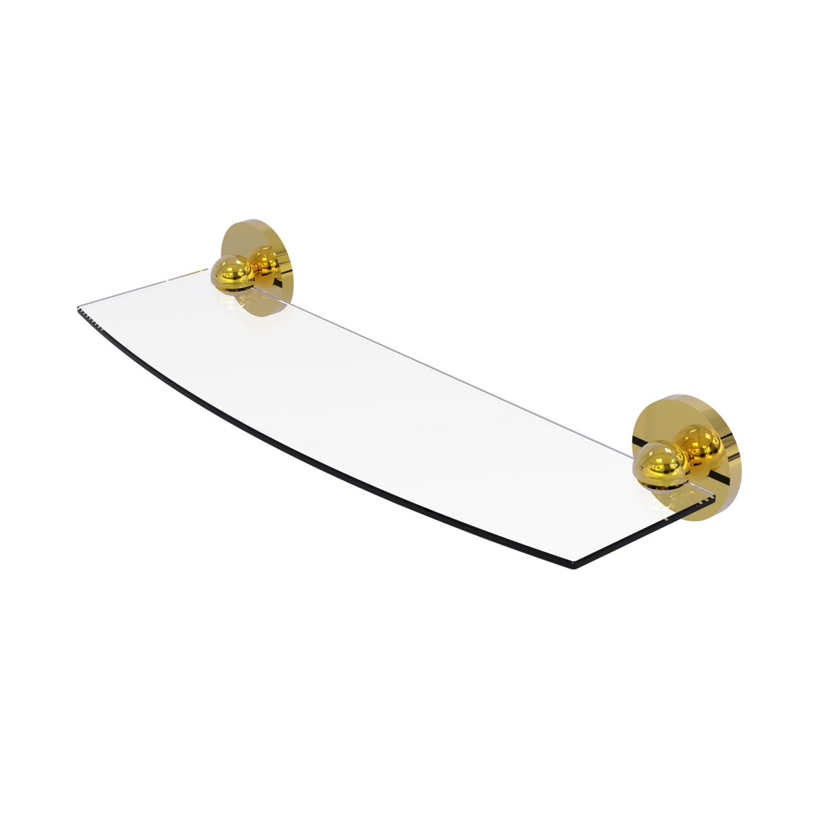 Picture of Allied Brass 1033-18-UNL Skyline Collection 18 in. Glass Shelf&#44; Unlacquered Brass