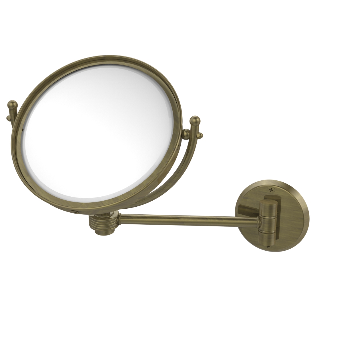 WM-5G-3X-ABR 8 in. Wall Mounted Make-Up Mirror 3X Magnification, Antique Brass - 10 x 8 x 11 in -  Allied Brass, WM-5G/3X-ABR