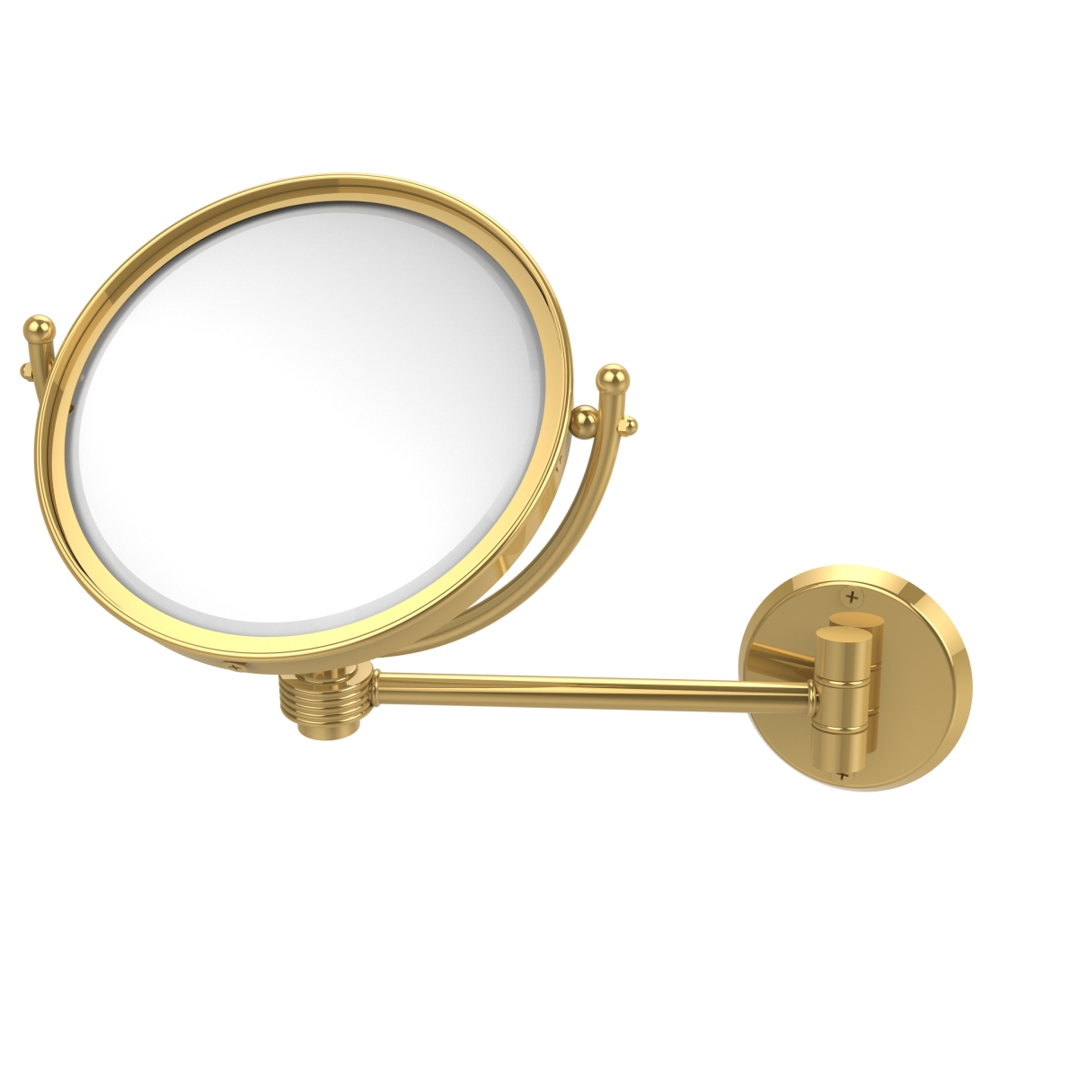 WM-5G-3X-PB 8 in. Wall Mounted Make-Up Mirror 3X Magnification, Polished Brass - 10 x 8 x 11 in -  Allied Brass, WM-5G/3X-PB