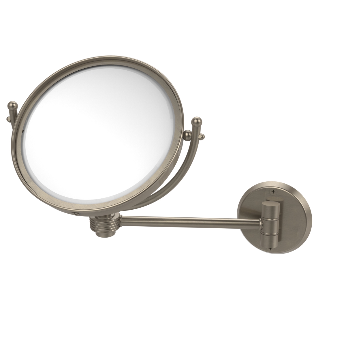 WM-5G-3X-PEW 8 in. Wall Mounted Make-Up Mirror 3X Magnification, Antique Pewter - 10 x 8 x 11 in -  Allied Brass, WM-5G/3X-PEW