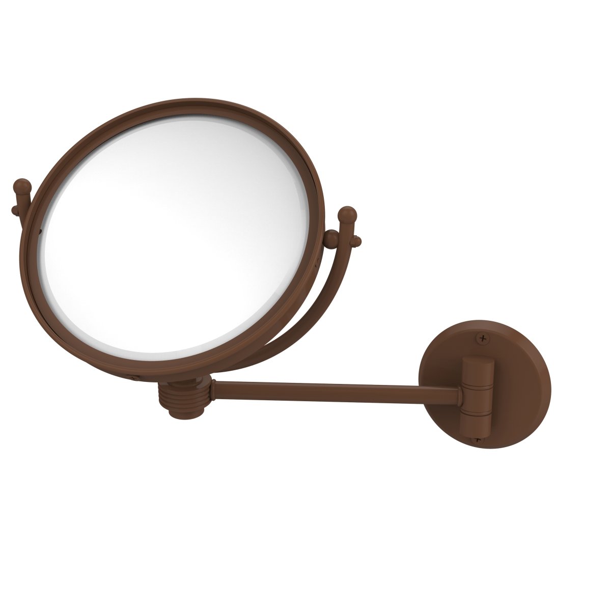 WM-5G-3X-ABZ 8 in. Groovy Style Wall Mounted Make-Up Mirror 3X Magnification, Antique Bronze -  Allied Brass, WM-5G/3X-ABZ