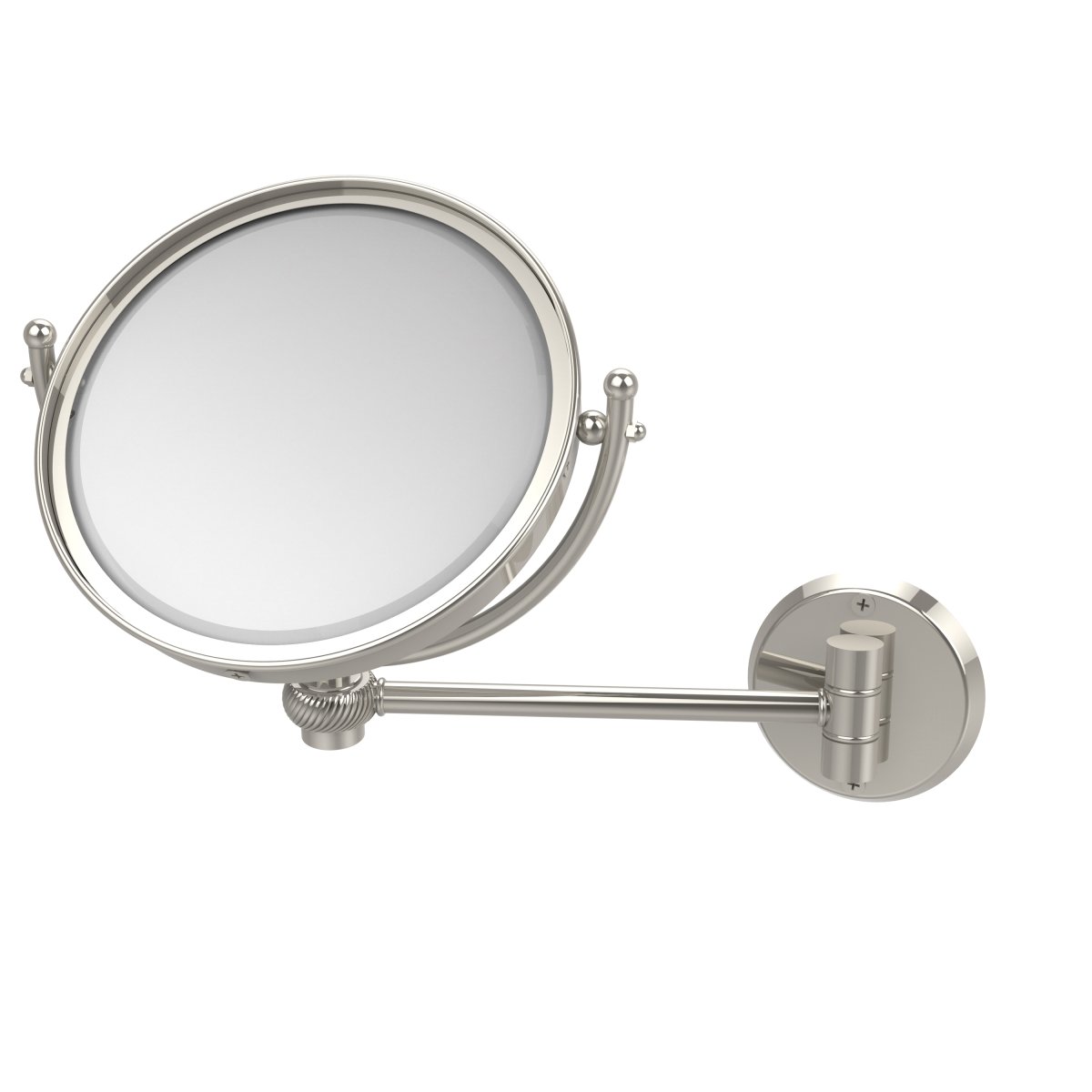 WM-5T-5X-PNI 8 in. Wall Mounted Make-Up Mirror 5X Magnification, Polished Nickel - 10 x 8 x 11 in -  Allied Brass, WM-5T/5X-PNI