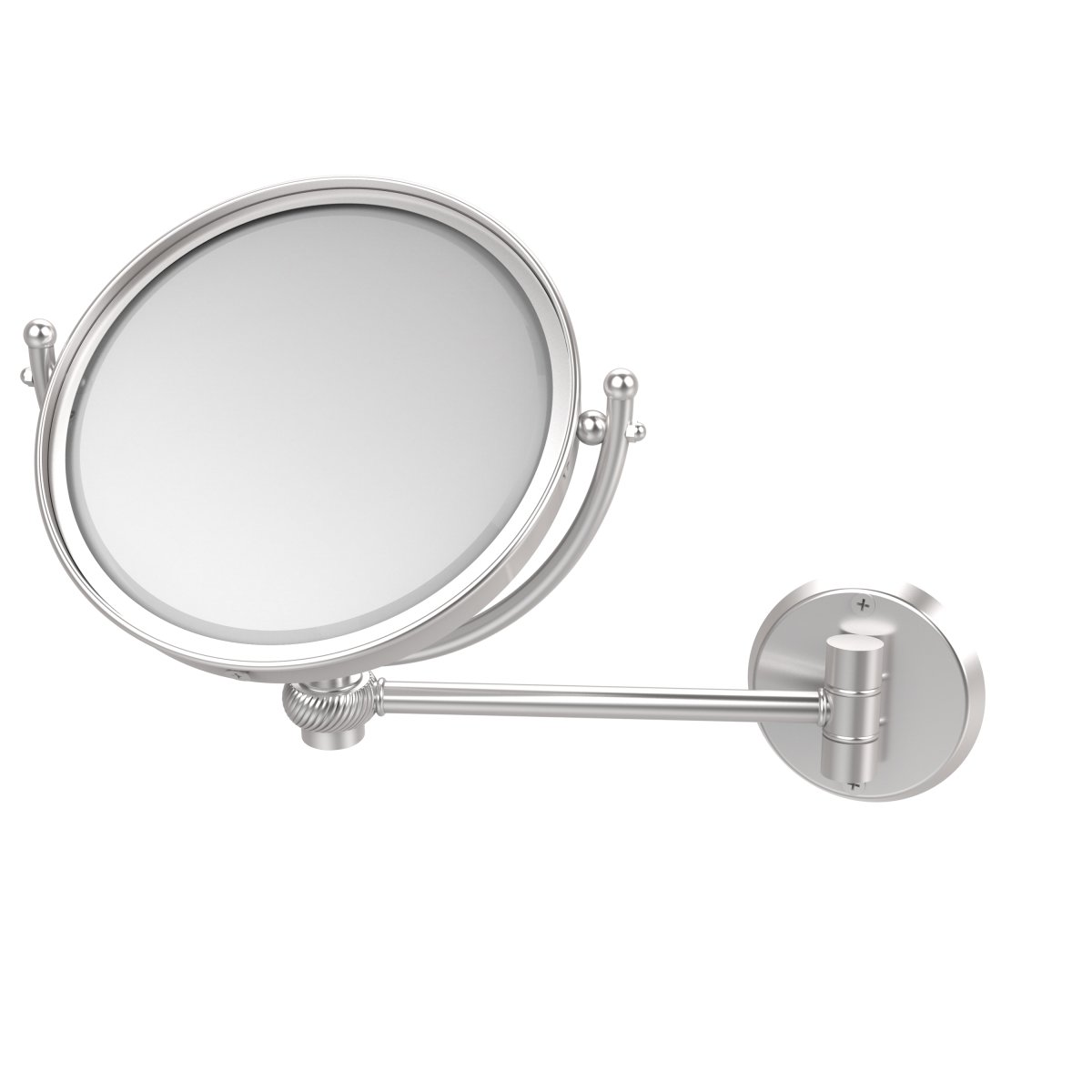 WM-5T-5X-SCH 8 in. Wall Mounted Make-Up Mirror 5X Magnification, Satin Chrome - 10 x 8 x 11 in -  Allied Brass, WM-5T/5X-SCH