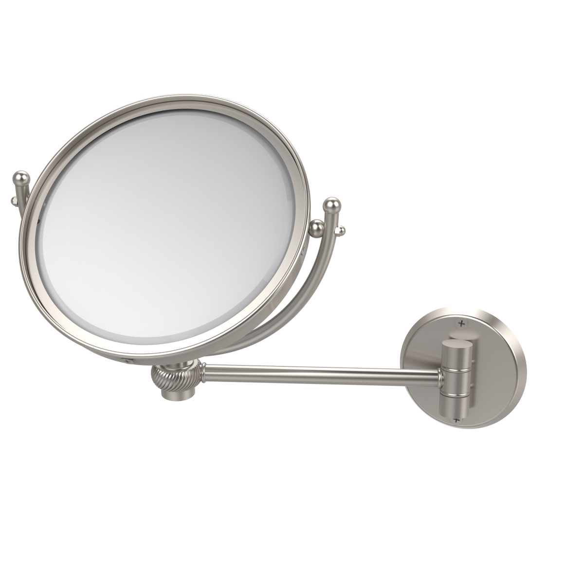 WM-5T-5X-SN 8 in. Wall Mounted Make-Up Mirror 5X Magnification, Satin Nickel - 10 x 8 x 11 in -  Allied Brass, WM-5T/5X-SN