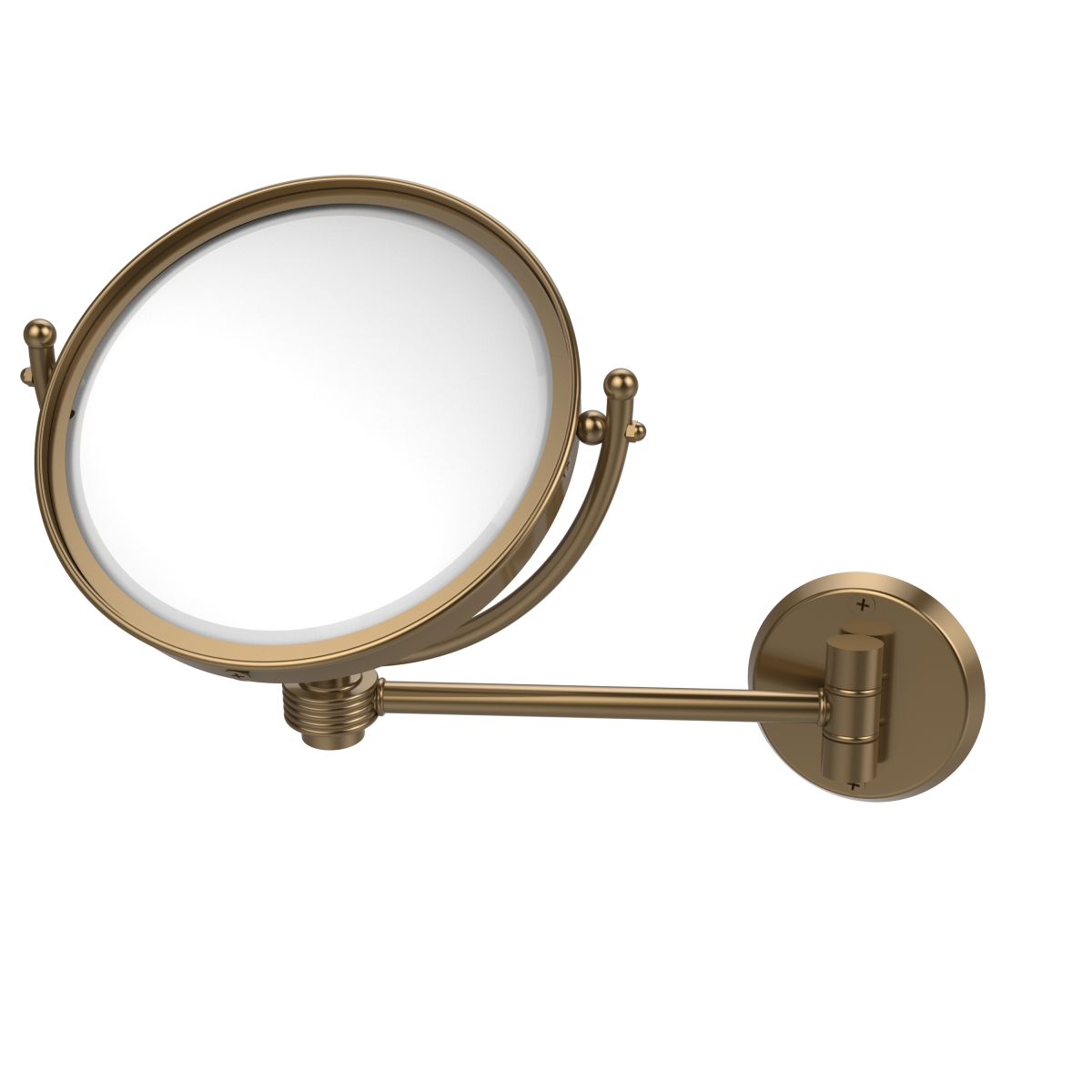 WM-5G-3X-BBR 8 in. Groovy Style Wall Mounted Make-Up Mirror 3X Magnification, Brushed Bronze -  Allied Brass, WM-5G/3X-BBR