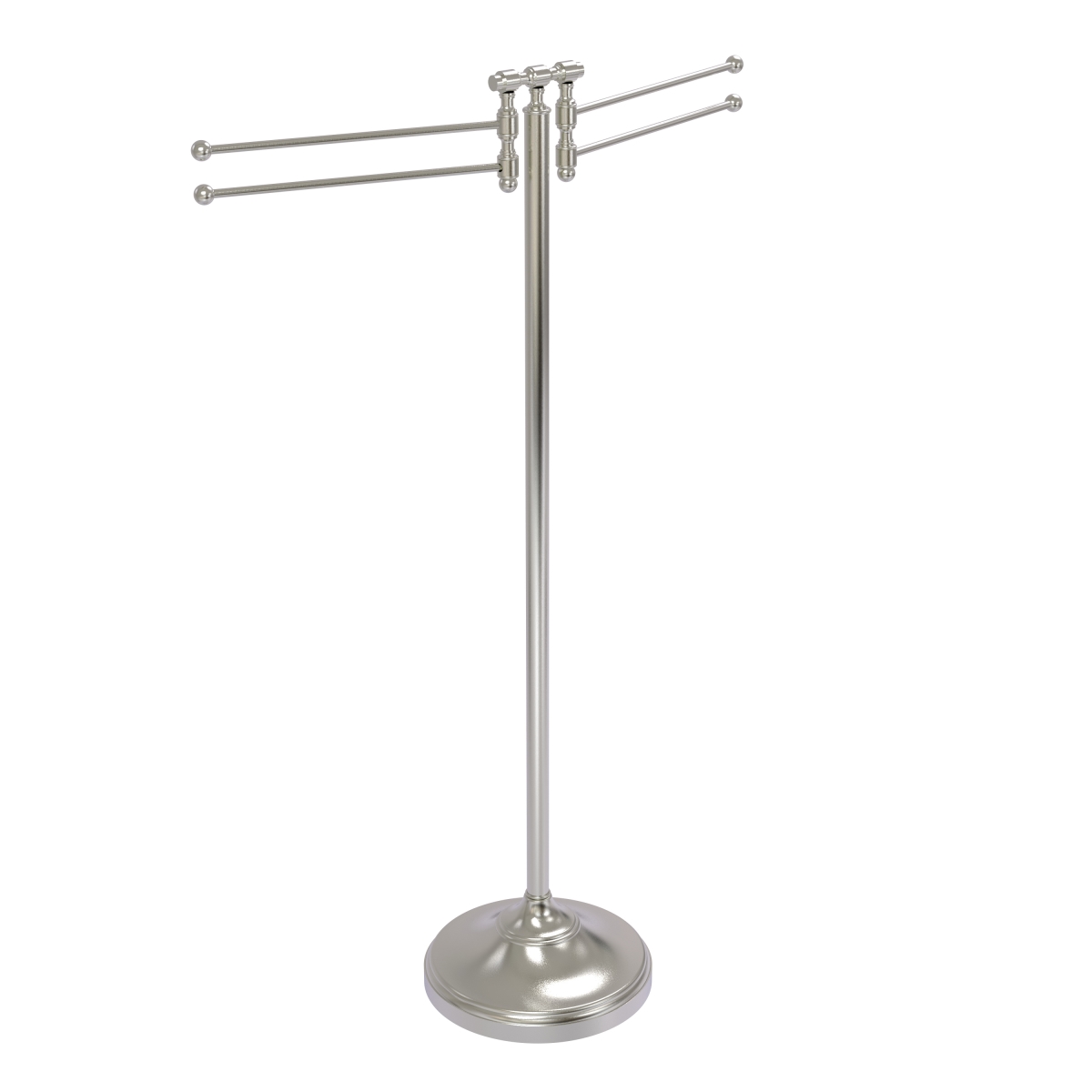 Picture of Allied Brass RWM-8-SN Towel Stand with 4 Pivoting Swing Arms, Satin Nickel - 39 x 10.5 x 27 in.