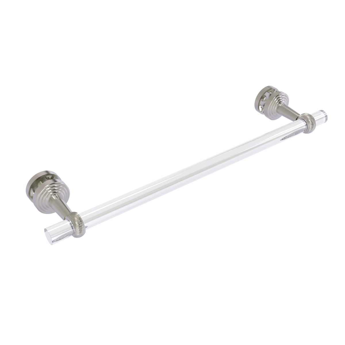 Picture of Allied Brass PB-41T-SM-18-SN 18 in. Pacific Beach Collection Shower Door Towel Bar with Twisted Accents, Satin Nickel