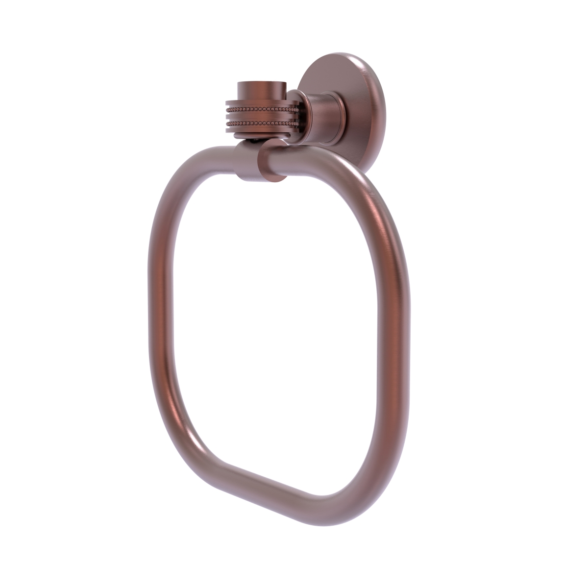 Picture of Allied Brass 2016D-CA Continental Collection Towel Ring with Dotted Accents, Antique Copper