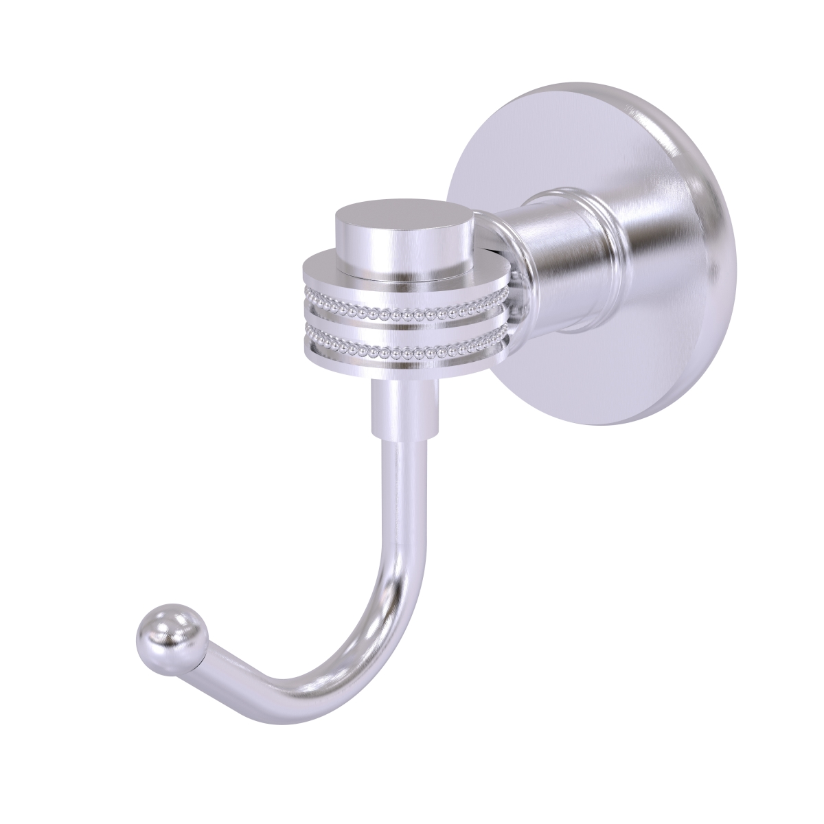 Picture of Allied Brass 2020D-SCH Continental Collection Robe Hook with Dotted Accents, Satin Chrome