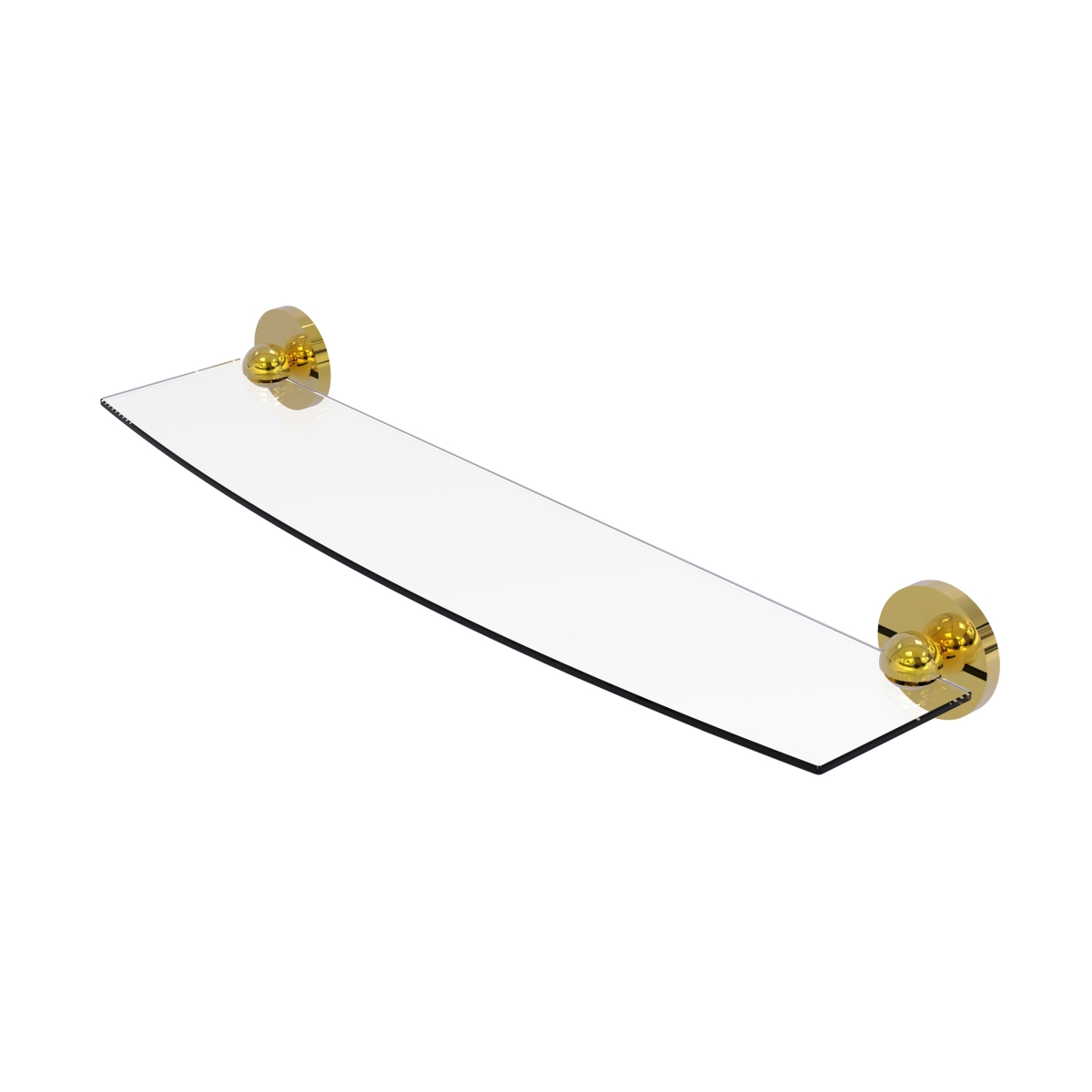 Picture of Allied Brass 1033-24-UNL Skyline Collection 24 in. Glass Shelf&#44; Unlacquered Brass