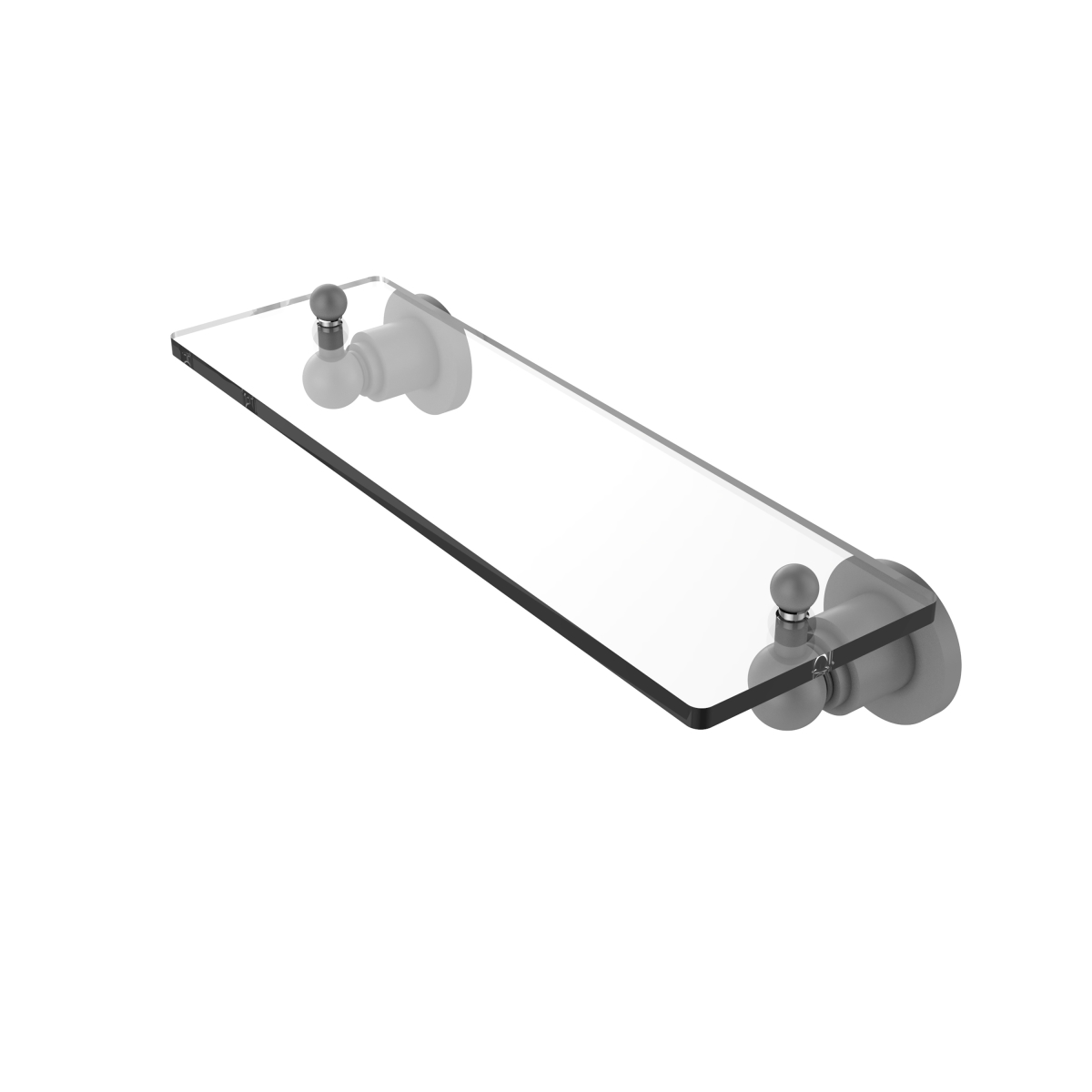 Picture of Allied Brass AP-1-16-GYM 16 in. Astor Place Glass Vanity Shelf with Beveled Edges, Matte Gray