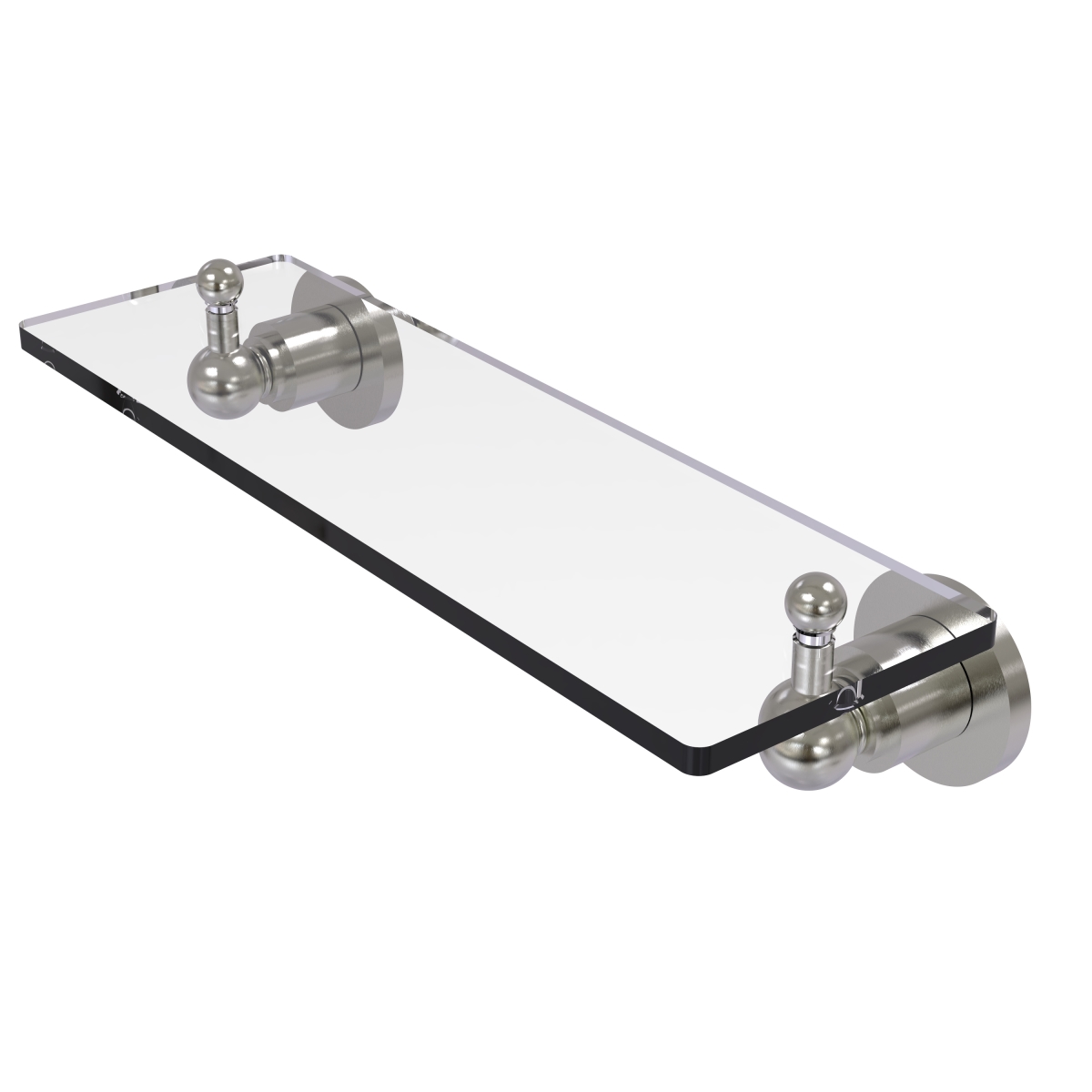 Picture of Allied Brass AP-1-16-SN 16 in. Astor Place Glass Vanity Shelf with Beveled Edges, Satin Nickel