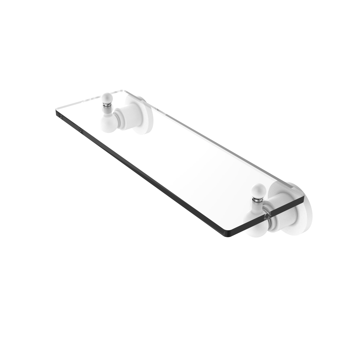 Picture of Allied Brass AP-1-16-WHM 16 in. Astor Place Glass Vanity Shelf with Beveled Edges, Matte White