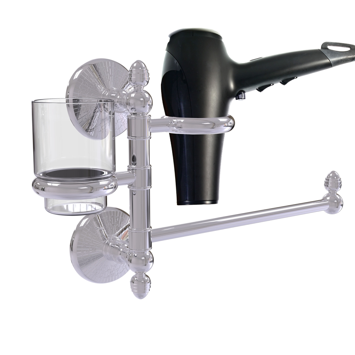 Picture of Allied Brass MC-GTBD-1-PC Monte Carlo Collection Hair Dryer Holder & Organizer&#44; Polished Chrome