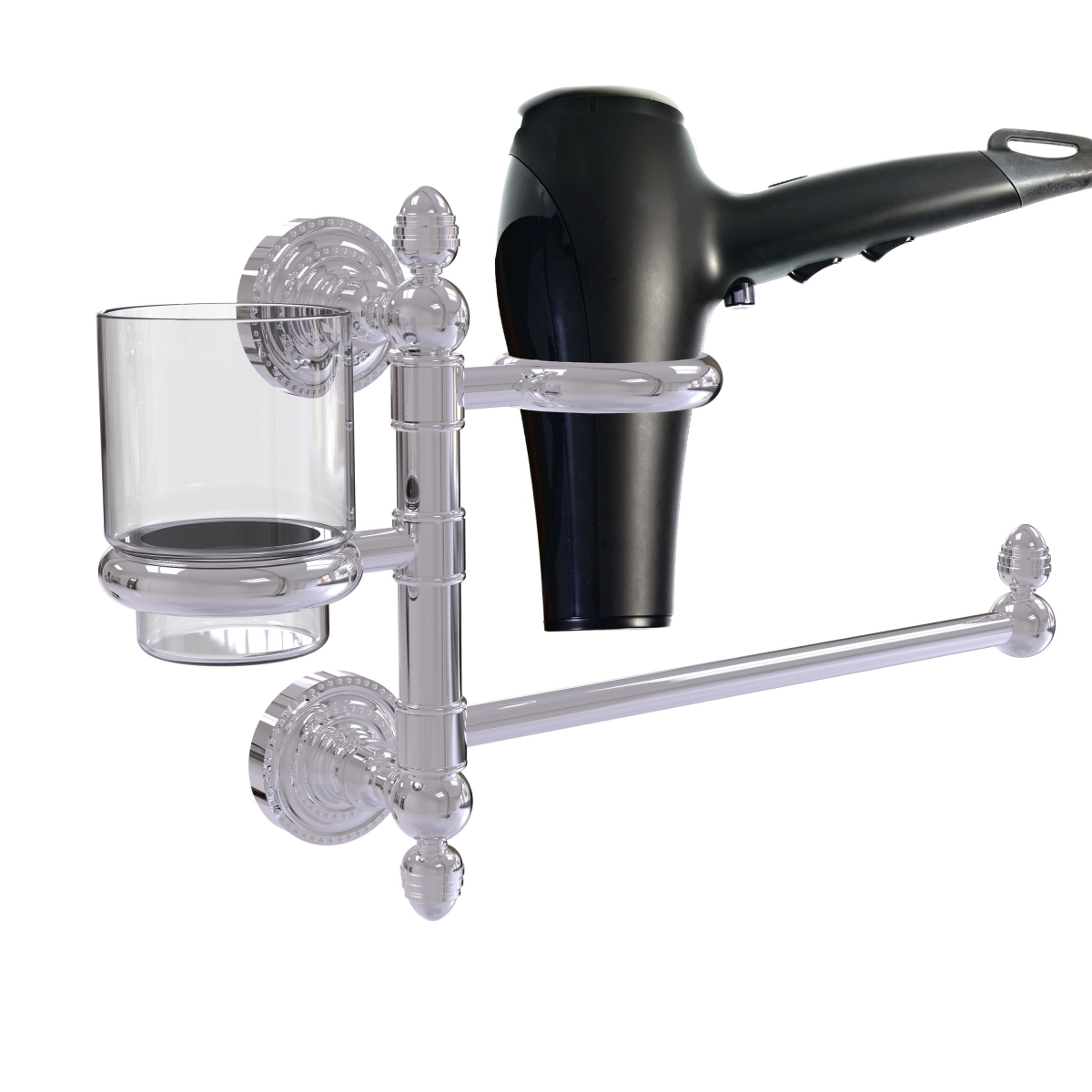 Picture of Allied Brass DT-GTBD-1-PC Dottingham Collection Hair Dryer Holder & Organizer&#44; Polished Chrome
