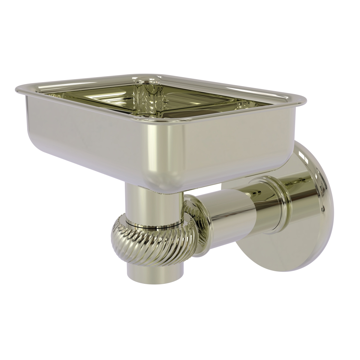 Picture of Allied Brass 2032T-PNI Continental Collection Wall Mounted Soap Dish Holder with Twist Accents, Polished Nickel
