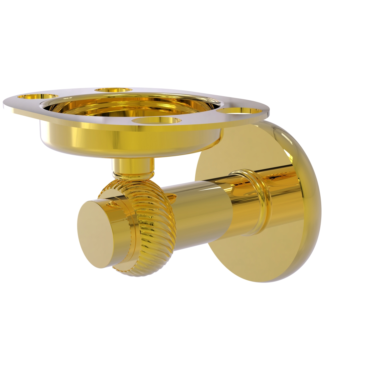 Picture of Allied Brass 926T-PB Mercury Collection Tumbler & Toothbrush Holder with Twisted Accents&#44; Polished Brass