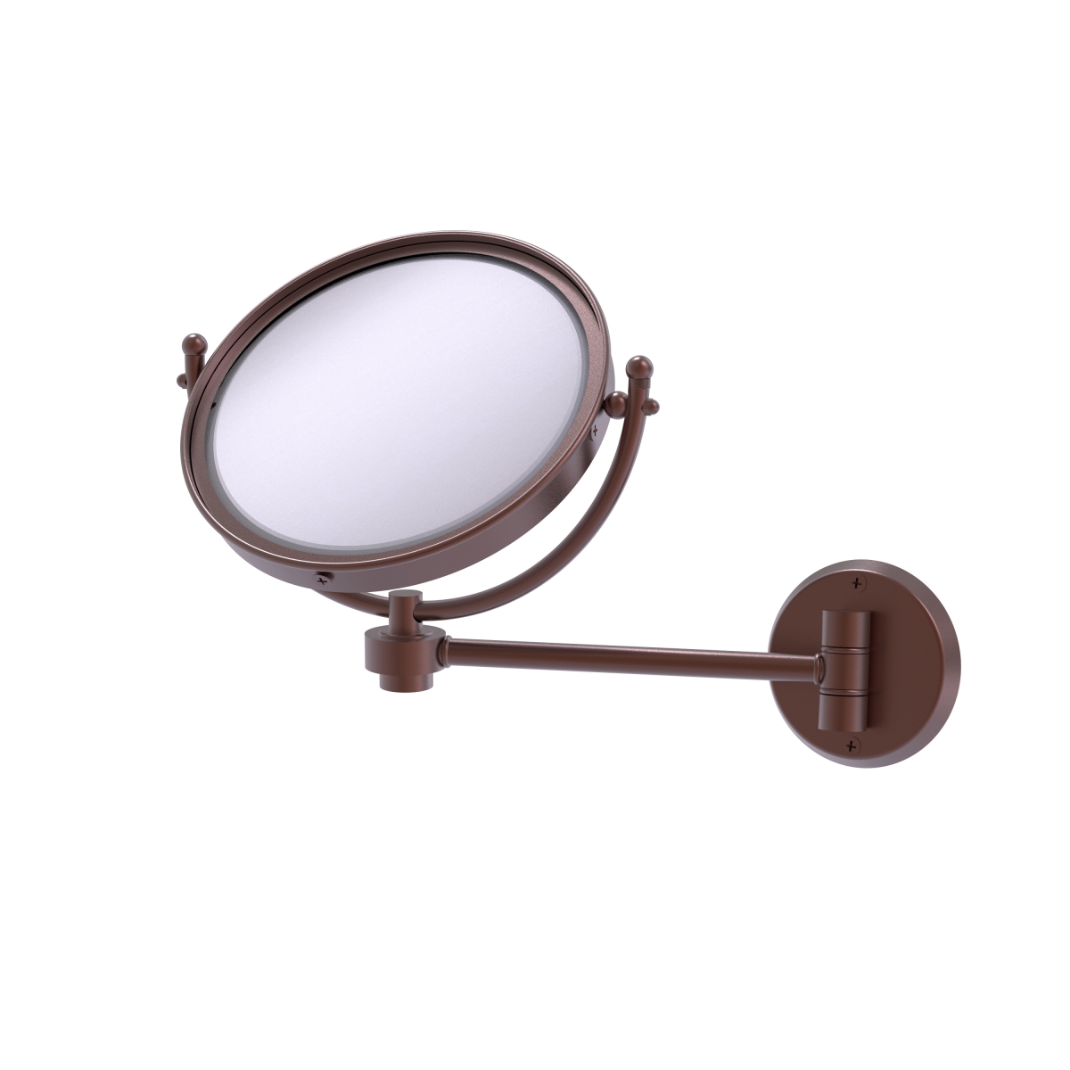 WM-5-4X-CA 8 in. Wall Mounted Make-Up Mirror 4X Magnification, Antique Copper - 10 x 8 x 11 in -  Allied Brass, WM-5/4X-CA