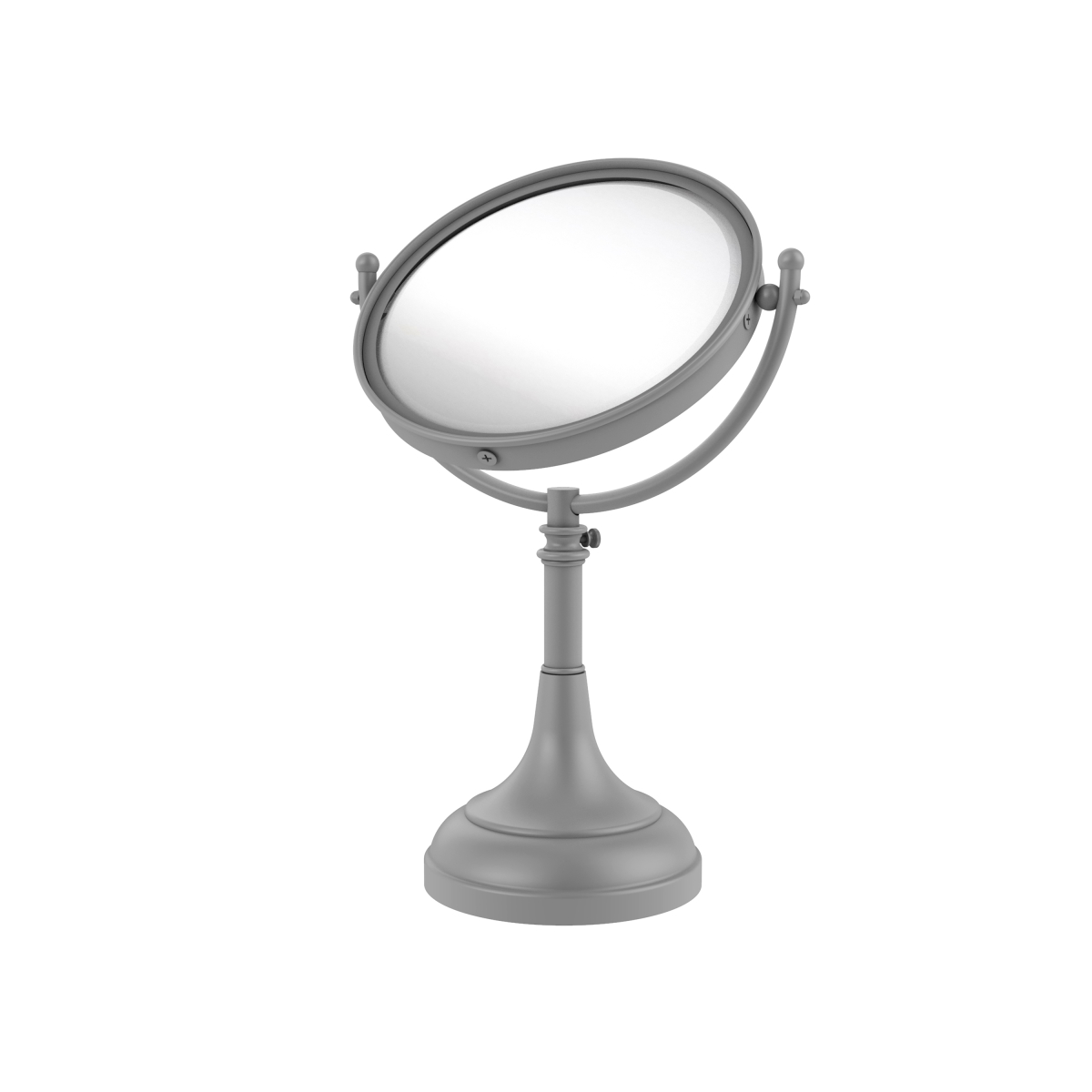 Picture of Allied Brass DM-1-2X-GYM 8 in. Height Adjustable Vanity Top Make-Up Mirror 2X Magnification, Matte Gray