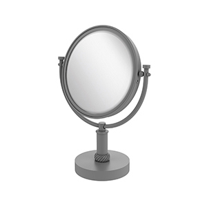 DM-4T-2X-GYM 8 in. Vanity Top Make-Up Mirror 2X Magnification, Matte Gray - 15 x 8 x 8 in -  Allied Brass, DM-4T/2X-GYM