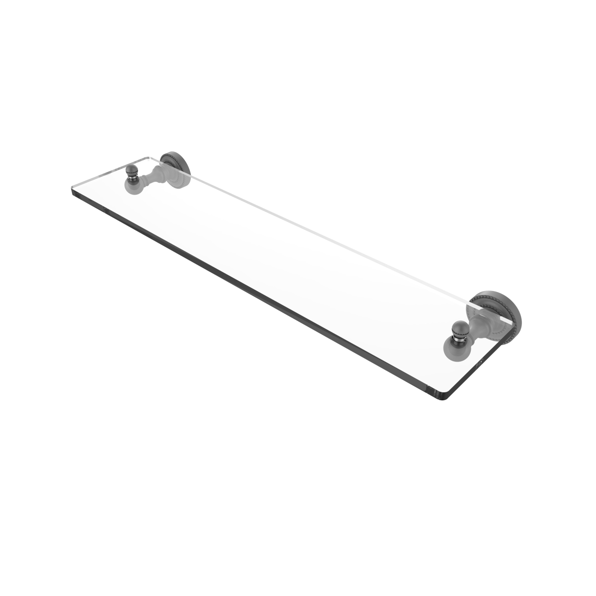 Picture of Allied Brass DT-1-22-GYM 22 in. Dottingham Collection Glass Vanity Shelf with Beveled Edges, Matte Gray