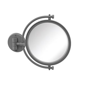 WM-4-2X-GYM 8 in. Wall Mounted Make-Up Mirror 2X Magnification, Matte Gray - 10 x 8 x 8 in -  Allied Brass, WM-4/2X-GYM