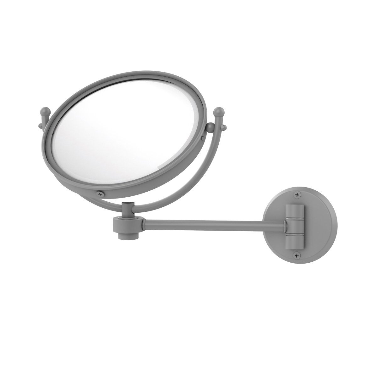 WM-5-5X-GYM 8 in. Wall Mounted Make-Up Mirror 5X Magnification, Matte Gray - 10 x 8 x 11 in -  Allied Brass, WM-5/5X-GYM