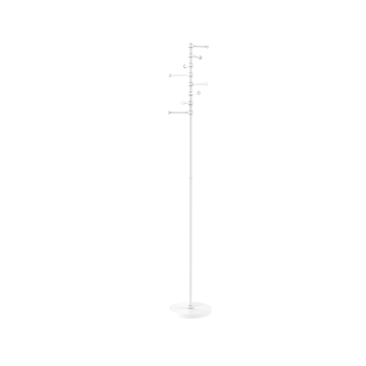 Picture of Allied Brass CS-1-WHM Free Standing Coat Rack with Six Pivoting Pegs&#44; Matte White
