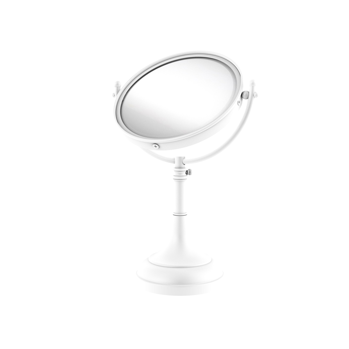 Picture of Allied Brass DM-1-2X-WHM 8 in. Height Adjustable Vanity Top Make-Up Mirror 2X Magnification, Matte White