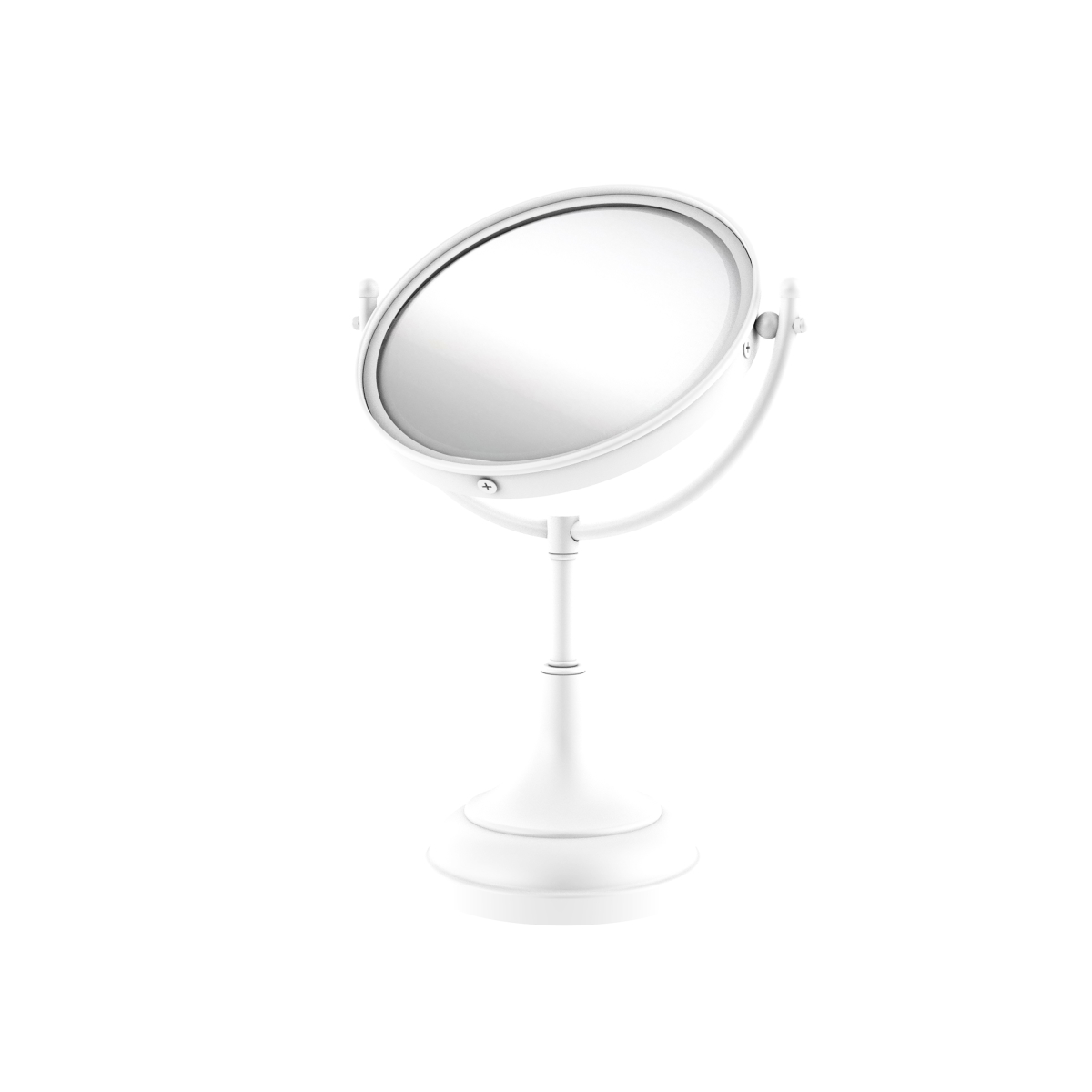 DM-2-4X-WHM 8 in. Vanity Top Make-Up Mirror 4X Magnification, Matte White - 15 x 8 x 8 in -  Allied Brass, DM-2/4X-WHM