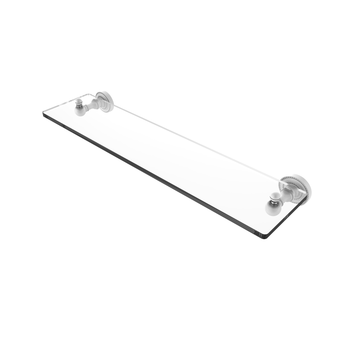 Picture of Allied Brass DT-1-22-WHM 22 in. Dottingham Collection Glass Vanity Shelf with Beveled Edges, Matte White